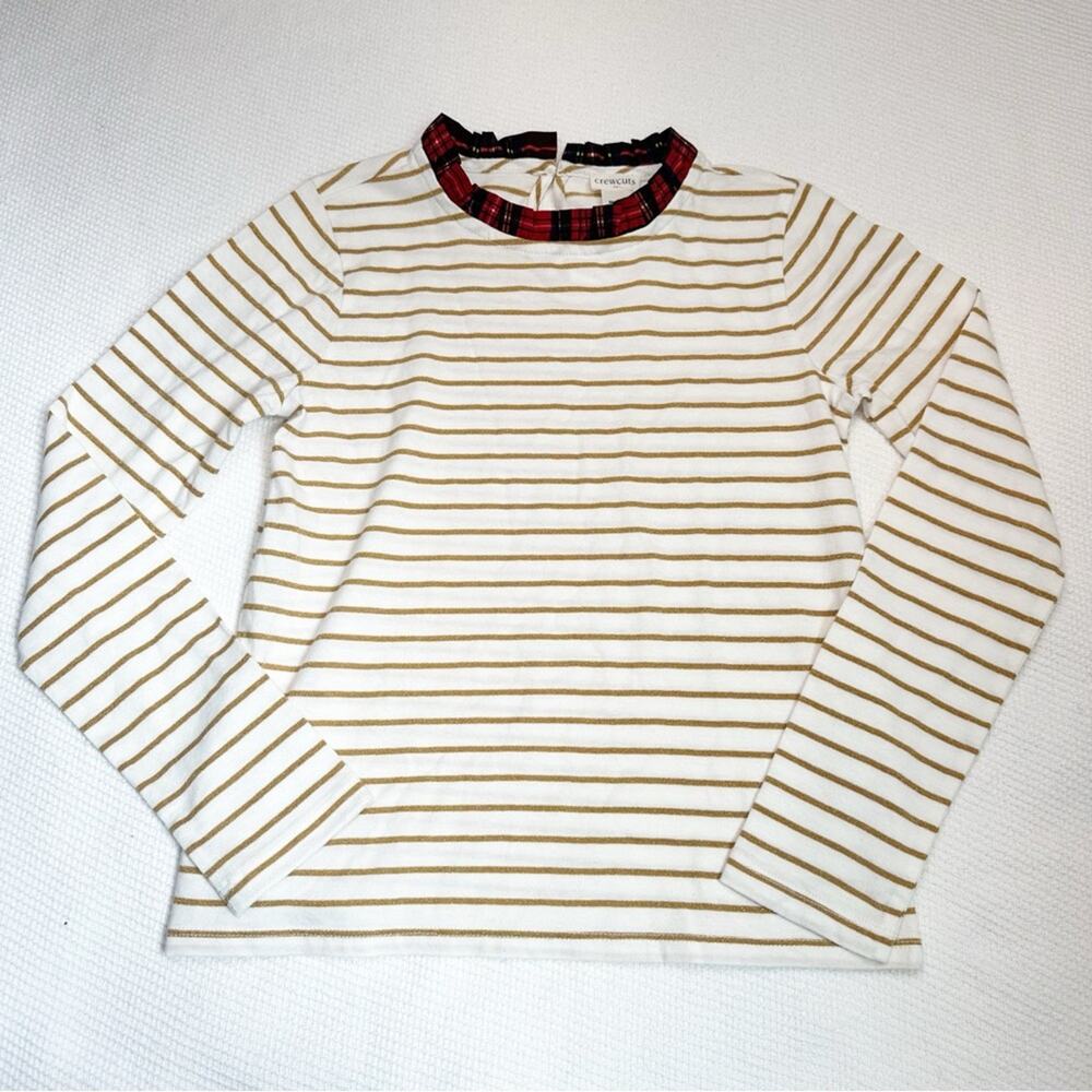 Crewcuts Long Sleeve top with Plaid Collar M